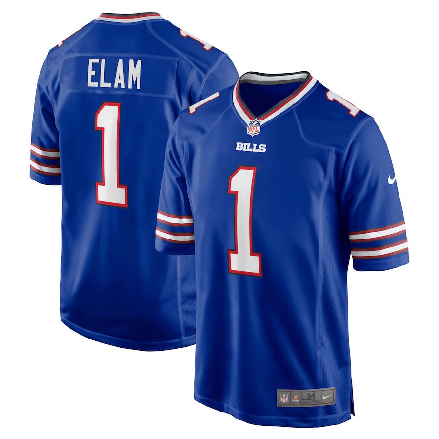 Men Buffalo Bills #1 Elam Nike Royal 2022 NFL Draft First Round Pick Game Jersey